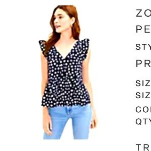 Zoo Dot Flutter Peplum Top